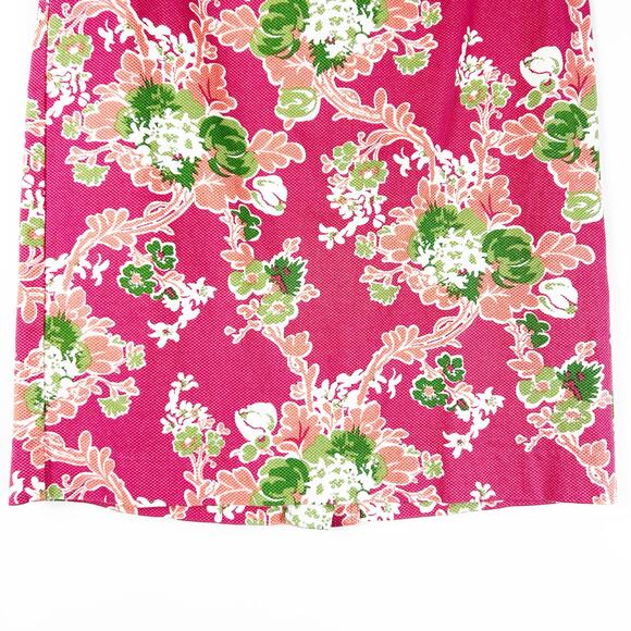 Talbots Pink Floral Straight Pencil Skirt Stretch Office Career Womens Size 4 - Picture 5 of 11
